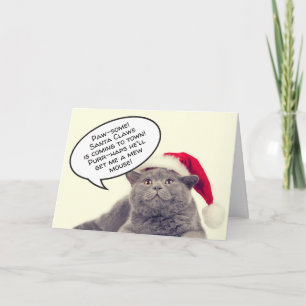 Cartes Pour Fêtes Annuelles Amusant jeu de chat Noël Noël Noël Noël personnali