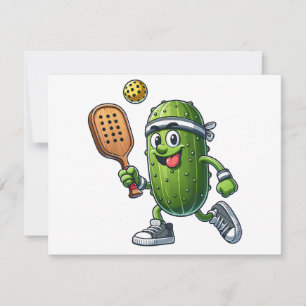 Cartes Pour Fêtes Annuelles Amusant joueur de pickleball Louveur de paddleball