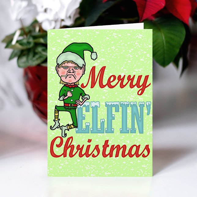 Cartes Pour Fêtes Annuelles Amusant Joyeux Elfin Noël Bah Humbug (Créateur téléchargé)