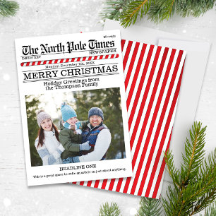 Cartes Pour Fêtes Annuelles Amusant Joyeux Noël Une photo Nouvelles du Pôle No