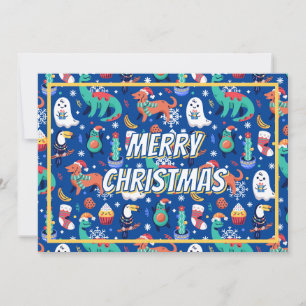 Cartes Pour Fêtes Annuelles Amusant Noël Dinosaur Chien Parrot Avocado Cactus