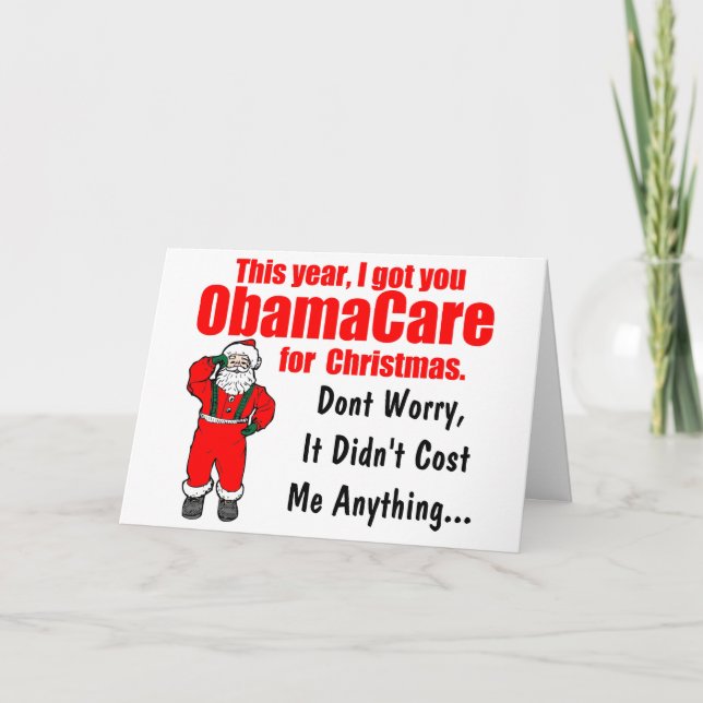 Cartes Pour Fêtes Annuelles Amusant Noël ObamaCare (Devant)