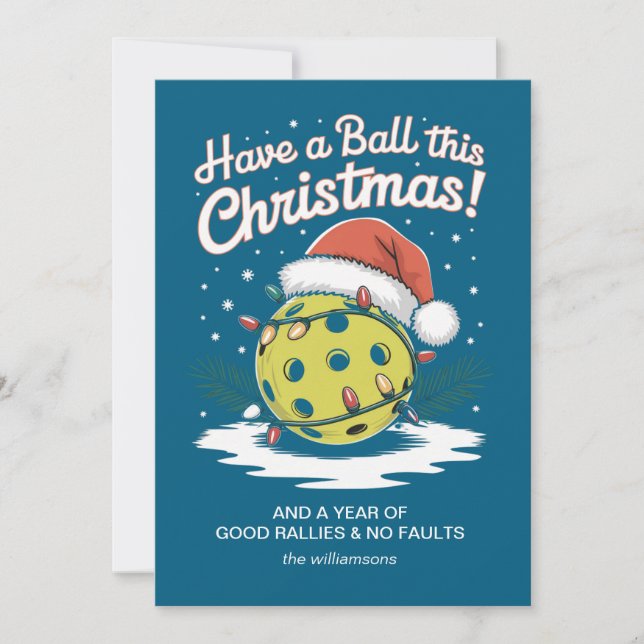 Cartes Pour Fêtes Annuelles Amusant Pickleball lumières de Noël Votre salutati (Devant)