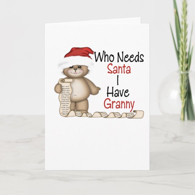 Cartes Pour Fêtes Annuelles Amusant qui a besoin de Père Noël Granny (Devant)