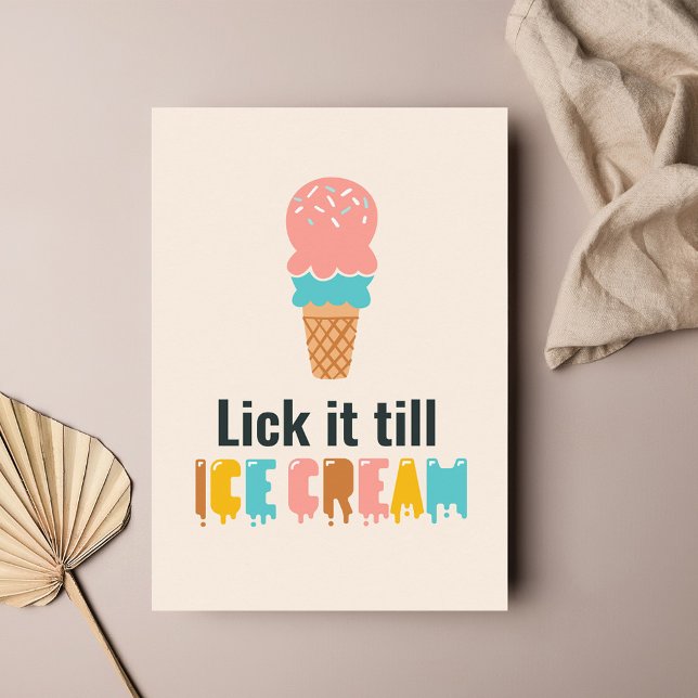 Cartes Pour Fêtes Annuelles Amusant Valentine's Day Ice Cream Plaisanter (Créateur téléchargé)