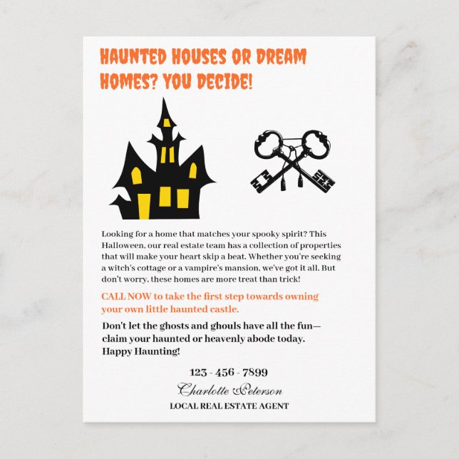 Cartes Pour Fêtes Annuelles Amusante Halloween l'agriculture immobilière (Devant)