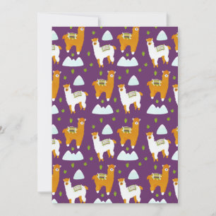 Cartes Pour Fêtes Annuelles Amusante Joie Montagne Vacances d'hiver Alpaca Lla