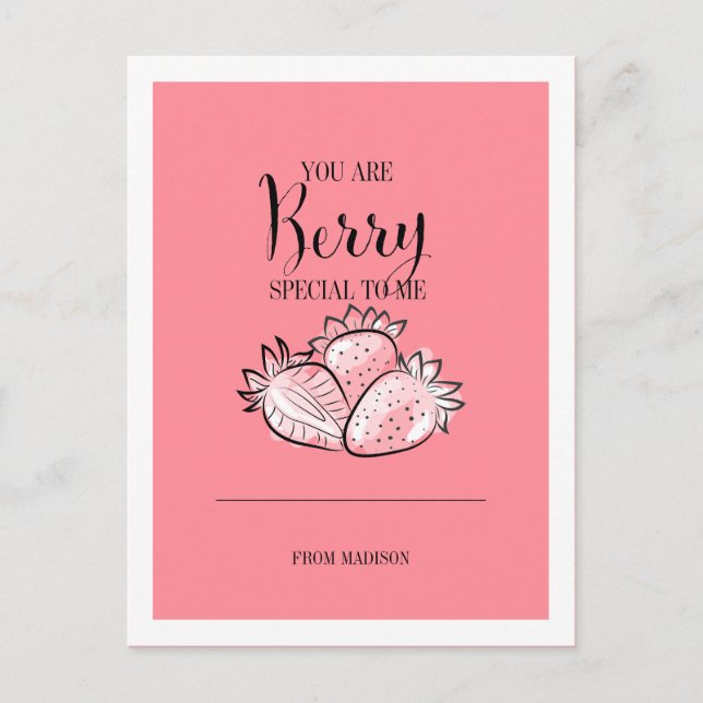 Cartes Pour Fêtes Annuelles Amusante Pun de Fruit Berry Special Valentine Post (Devant)