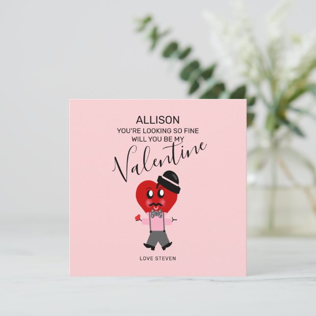 Cartes Pour Fêtes Annuelles Amusante Romantique amie Valentines Jour (Debout devant)