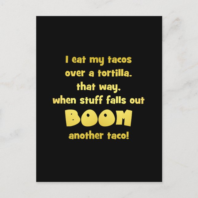 Cartes Pour Fêtes Annuelles Amusante Tortilla Boom Plaisanter (Devant)
