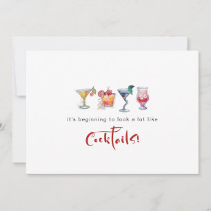 Cartes Pour Fêtes Annuelles Amusantes acclamations à la saison de cocktails