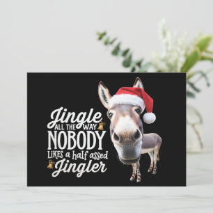 Cartes Pour Fêtes Annuelles Amusants Amoureux des Ânes de Ferme Noël Animal