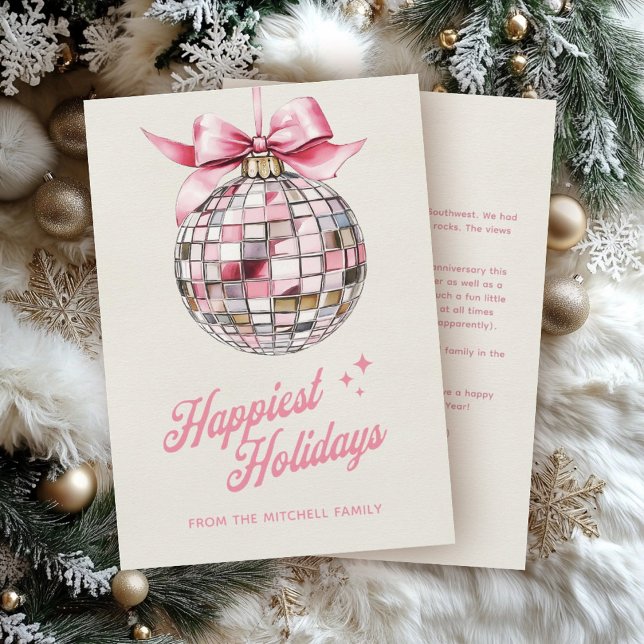 Cartes Pour Fêtes Annuelles Amusants Moderne Disco Ball Ornament Vacances Les  (Créateur téléchargé)