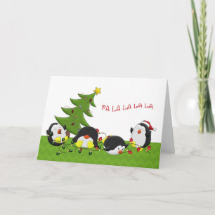 Cartes Pour Fêtes Annuelles Amusement de pingouin de Noël