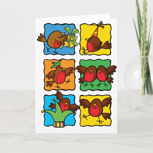 Cartes Pour Fêtes Annuelles Amusement de Robin (Devant)
