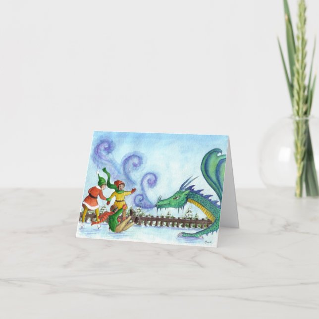 Cartes Pour Fêtes Annuelles Amusement d'hiver (Devant)