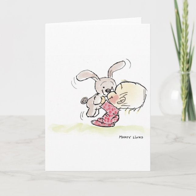 Cartes Pour Fêtes Annuelles Amusement du lapin EAS-008 (Devant)
