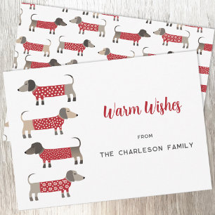 Cartes Pour Fêtes Annuelles Amusement pour chien teckel 