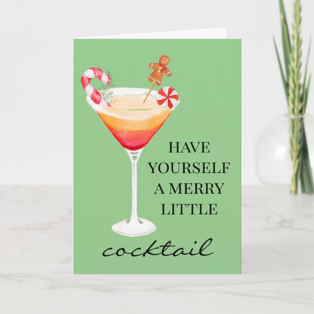 Cartes Pour Fêtes Annuelles Amusez-vous un joyeux cocktail Noël (Devant)