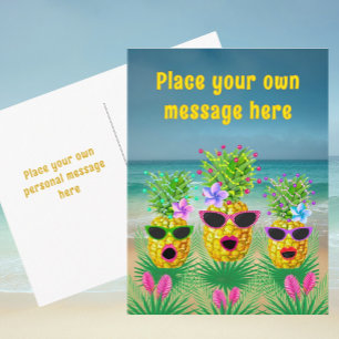 Cartes Pour Fêtes Annuelles Ananas Dame Chantante Personnalisés 