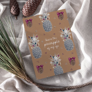 Cartes Pour Fêtes Annuelles Ananas de mon oeil, Plum de sucre plat