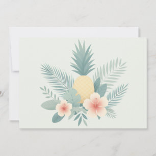 Cartes Pour Fêtes Annuelles Ananas floral & Hawaiian