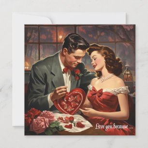 Cartes Pour Fêtes Annuelles Ancien amour couple coeur rouge Valentine
