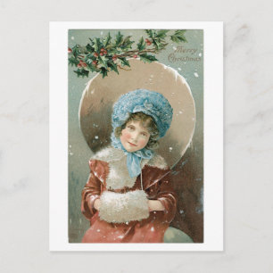 Cartes Pour Fêtes Annuelles Ancien Noël, Fille