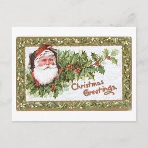 Cartes Pour Fêtes Annuelles Ancien Noël, Père Noël, Holly