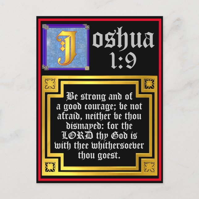 Cartes Pour Fêtes Annuelles Ancien Testament Joshua 1:9 Citation biblique écla (Devant)