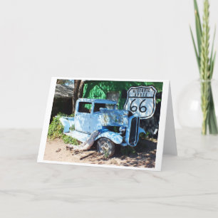 Cartes Pour Fêtes Annuelles Ancienne voiture Route 66