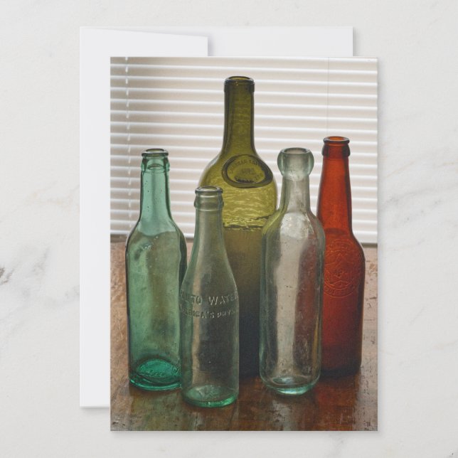 Cartes Pour Fêtes Annuelles Anciennes bouteilles en verre 2 (Devant)