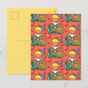 Cartes Pour Fêtes Annuelles ANDY THE CANDY CORN MAN, CHAT NOIR & JACK Coloré