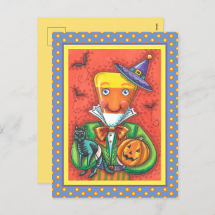 Cartes Pour Fêtes Annuelles ANDY THE CANDY CORN MAN, CHAT NOIR & JACK Coloré