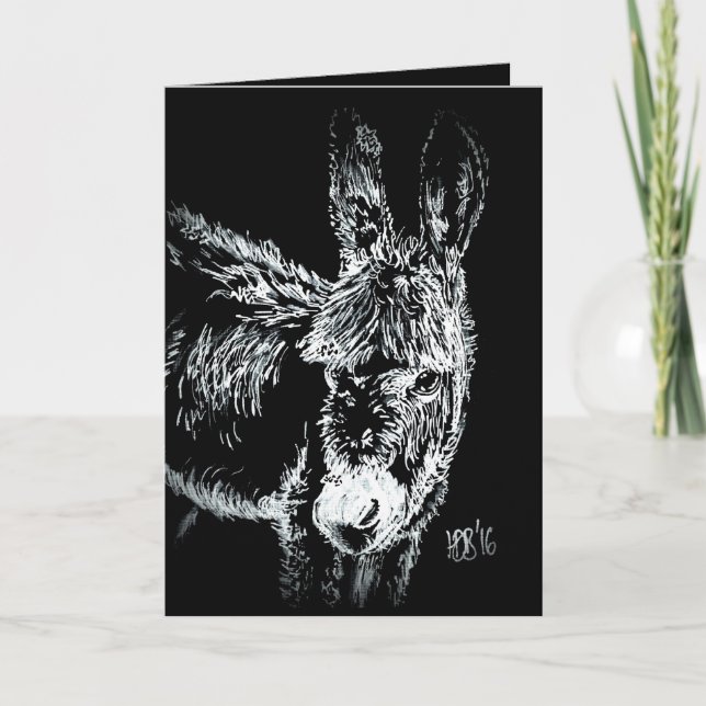 Cartes Pour Fêtes Annuelles Âne d'hiver (Devant)