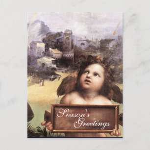 Cartes Pour Fêtes Annuelles ANGE, Aiguille, Sapphire Bleu, Parchemin