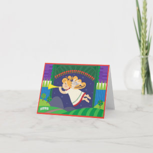 Cartes Pour Fêtes Annuelles Ange avec la trompette