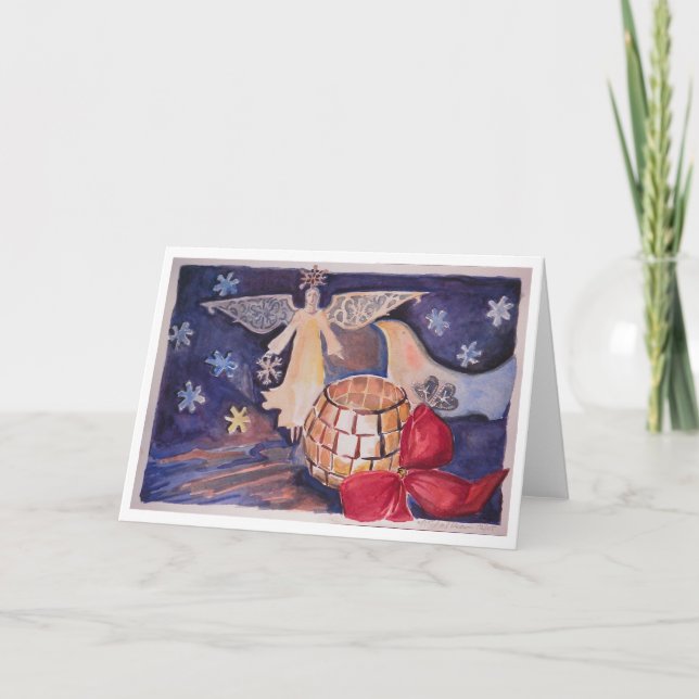 Cartes Pour Fêtes Annuelles ange/carte Noël de colombe (Devant)