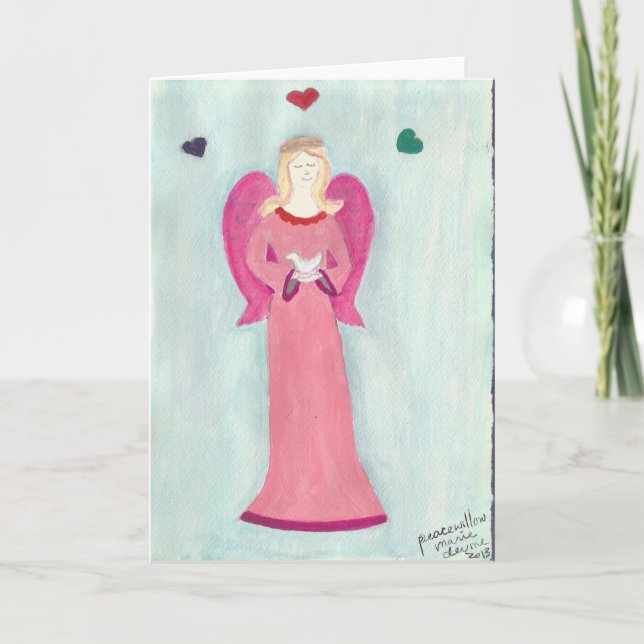 Cartes Pour Fêtes Annuelles ange d'amour inconditionnel...par paisewillow (Devant)