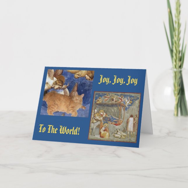 Cartes Pour Fêtes Annuelles Ange de Kitty à la nativité (Devant)