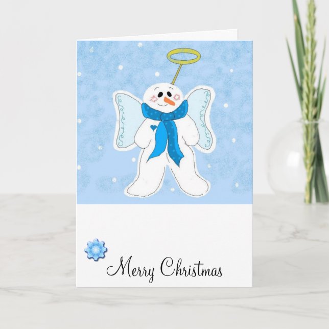 Cartes Pour Fêtes Annuelles Ange de neige céleste (Devant)