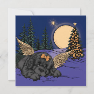 Cartes Pour Fêtes Annuelles Ange de neige de chiot