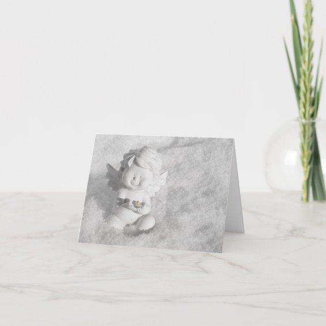 Cartes Pour Fêtes Annuelles Ange de neige des Fêtes de Noël (Devant)