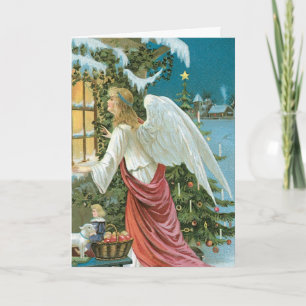 Cartes Pour Fêtes Annuelles Ange de Noël à la fenêtre