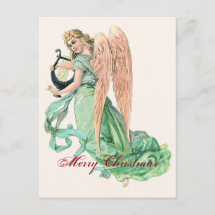 Cartes Pour Fêtes Annuelles Ange de Noël avec Harpe