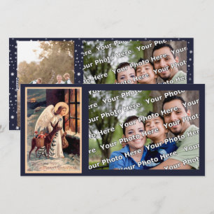 Cartes Pour Fêtes Annuelles Ange de Noël avec la photo de cerf
