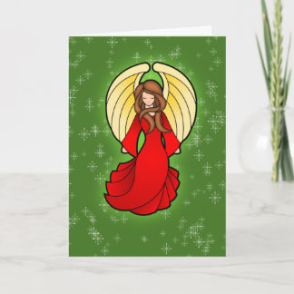 Cartes Pour Fêtes Annuelles Ange de Noël en rouge