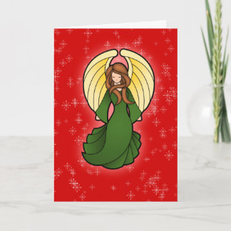 Cartes Pour Fêtes Annuelles Ange de Noël en vert