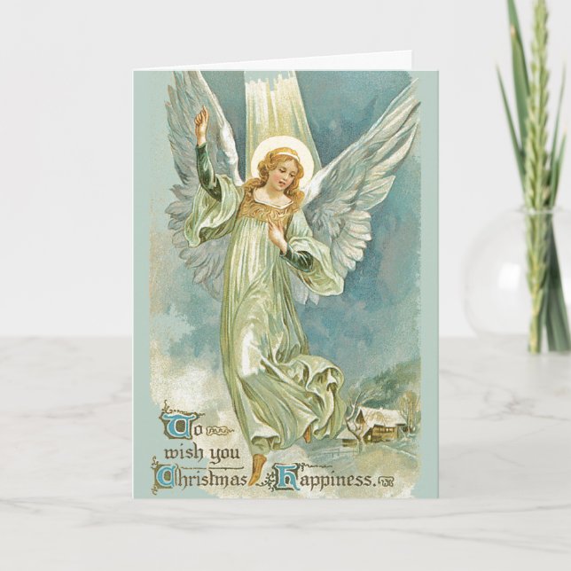 Cartes Pour Fêtes Annuelles Ange de Noël inspirant (Devant)