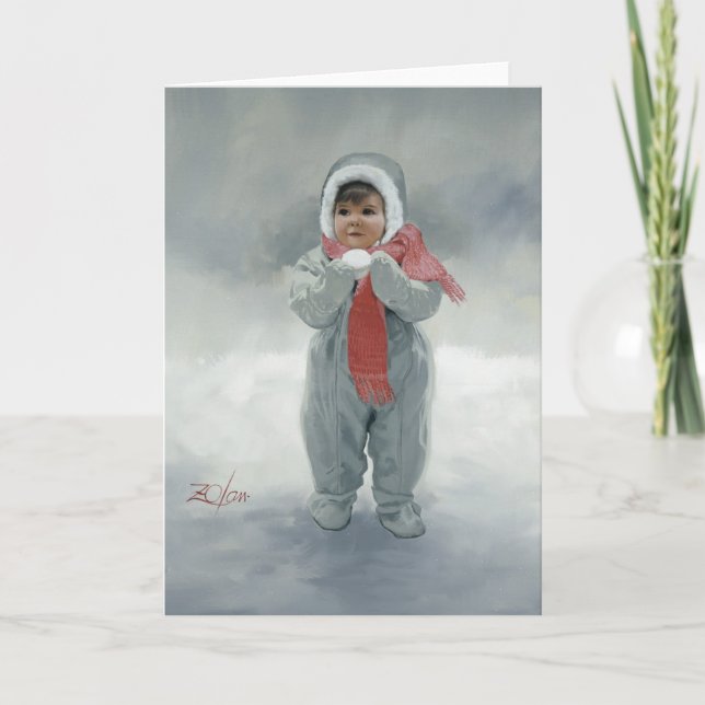 Cartes Pour Fêtes Annuelles Ange d'hiver (Devant)